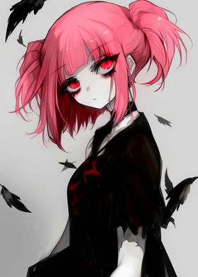 Anime Girl with Pink Hair