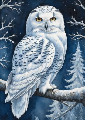 Snowy Owl Watercolor