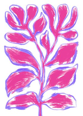 Abstract bold pink Floral Art