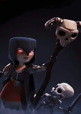 Dark Witch & Skeletons