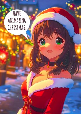 Anime Girl Merry Christmas