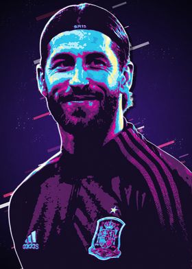 Sergio Ramos Retro Art