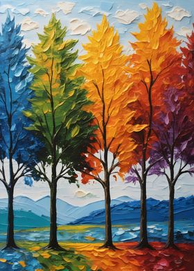 Rainbow Trees Landscape