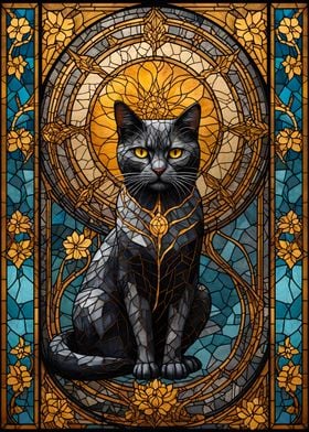 Black Cat Stained Glass