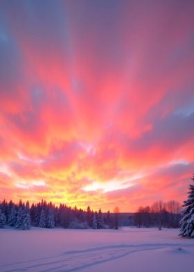 Winter Sunrise Landscape