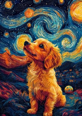 Doggy Starry Night