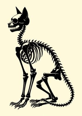 Cat Skeleton Illustration