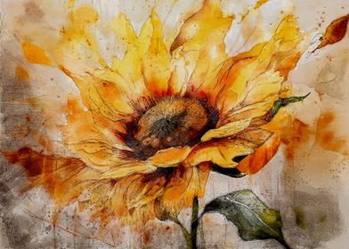 Sunflower watercolor