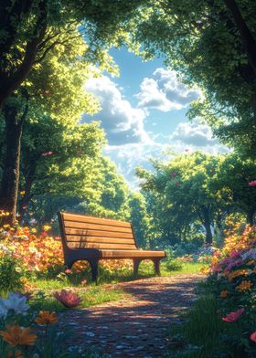 Park Bench in Spring