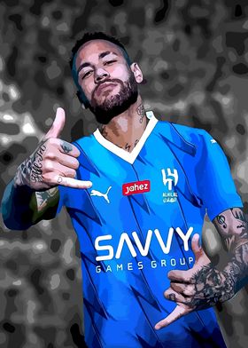 Neymar Jr. in Blue Jersey