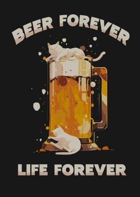 Beer Forever Cat