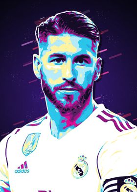 Sergio Ramos Retro Art