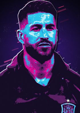 Sergio Ramos Retro Art