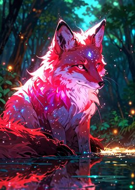 Mystical Fox in Enchanted Forest