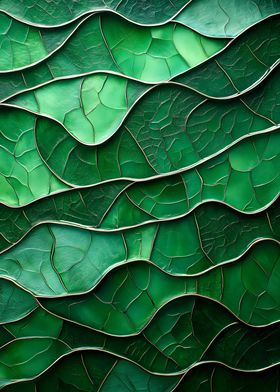 Abstract Green Leaf Pattern