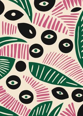 Abstract Eye and Leaf Pattern