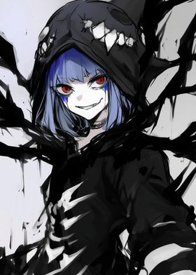 Anime Girl with Dark Hood