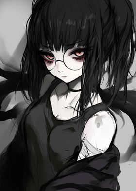 Anime Girl with Red Eyes