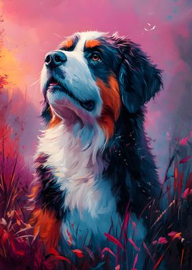 St. bernard Mountain Dog Portrait