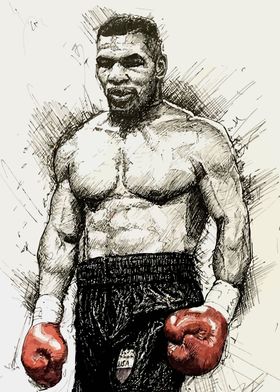 Mike Tyson Boxing Sketch