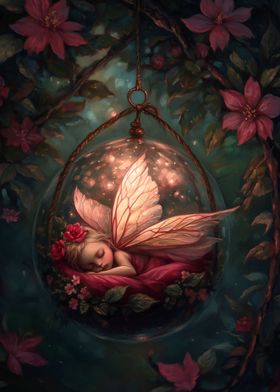 Sleeping Fairy in a Magical Glass Orb