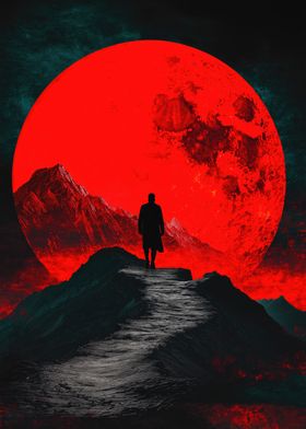 Red Moon Landscape