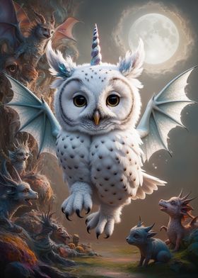 Unicorn Dragon Owl Hybrid