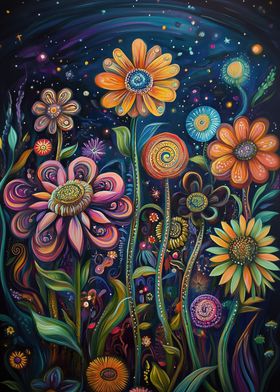 Cosmic Flower Garden