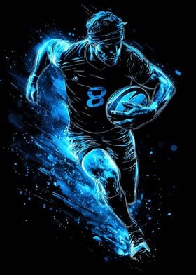 Rugby Player in Motion