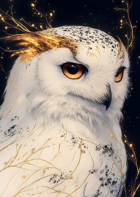 Golden Owl Portrait