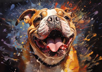 Happy English Bulldog Painting