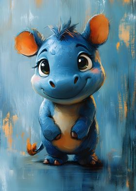 Cute Blue Rhinoceros