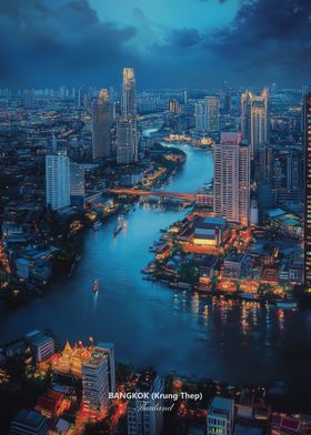 Bangkok city Skyline Thailand at Night