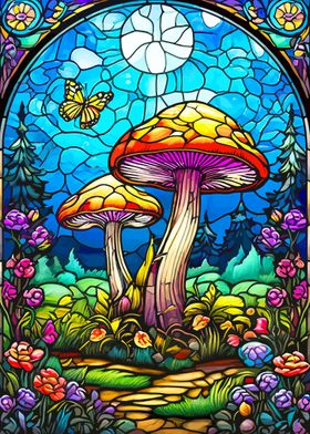 Stained Glass Mushrooms