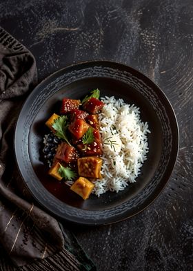 Tofu and Rice Dish