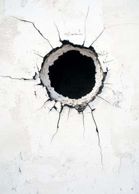 Hole in White Wall