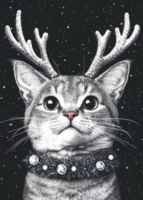 Cute Reindeer Cat