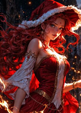 Enchanted Holiday Sorceress in Crimson Glow