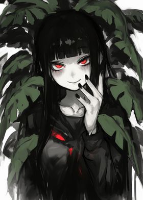 Anime Girl with Red Eyes