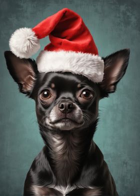 Chihuahua in Santa Hat