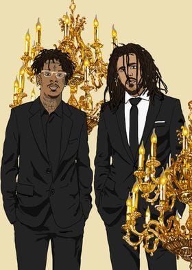 J Cole & 21 Savage Illustration