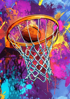 Basketball Hoop Splash Art