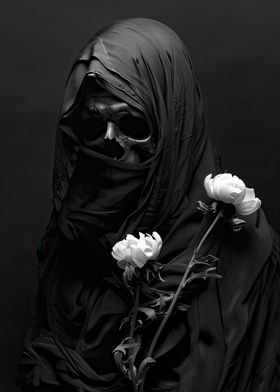 Skull in Black Hood