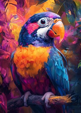 Colorful Parrot Painting