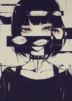 Anime Girl Glitch Art