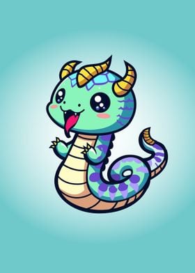 Cute  Chibi Cartoon Dragon