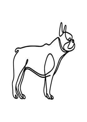 French Bulldog Line Art