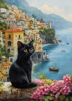 Black Cat by the Sea