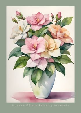 Watercolor Gardenia Flower Bouquet