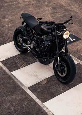 Black Motorcycle on Track